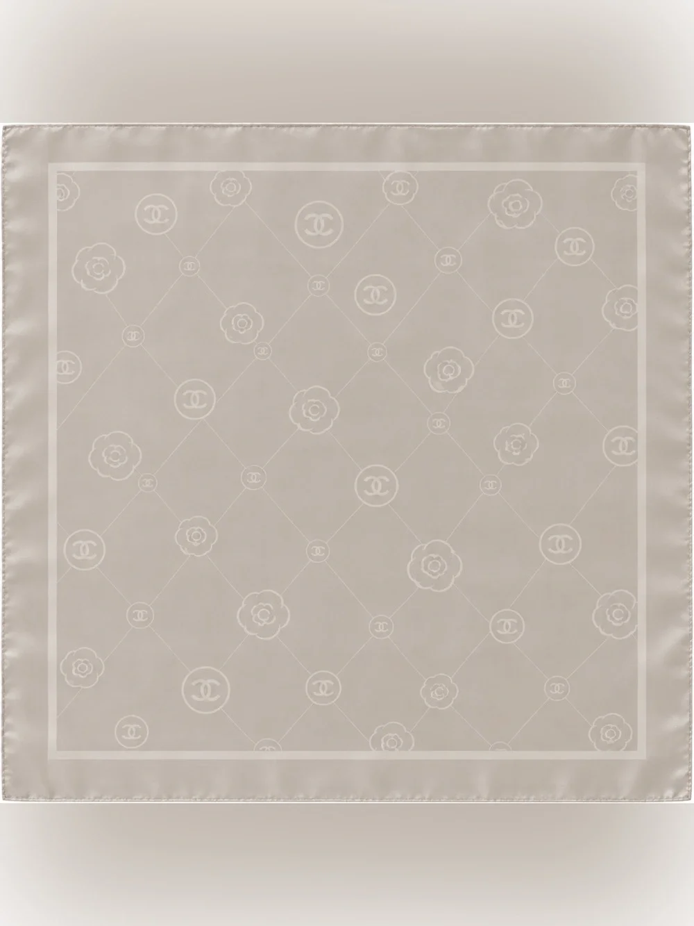 Chanel gray solid square classic scarf 35x35 ‼️LAST ONE LEFT